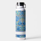 Blaue Feier Floral Custom Water Flasche (Rückseite)