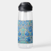 Blaue Feier Floral Wasser Flasche (Rückseite)