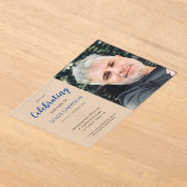 Blaue Feier mit Foto-Gedenkstätte Acryleinladungen (Ablage )