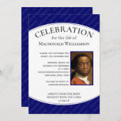 Blaue FEIERUNG: Gedenkfeier für das Foto Einladung (Vorne/Hinten)