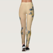 Blaue Felle Wasserfarbe Kunst Leggings (Rückseite)