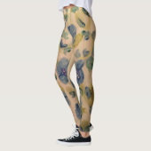 Blaue Felle Wasserfarbe Kunst Leggings (Links)