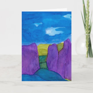 Blaue Felsen-Alkohol-Tinten-Faltkarte
