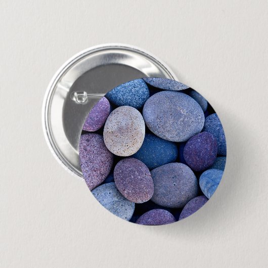 Blaue Felsen Button (Vorne & Hinten)