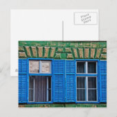 Blaue Fenster Postkarte (Vorne/Hinten)