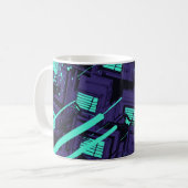 blaue Fenster Über ein digitales Gitter Kaffeetasse (Vorderseite Links)