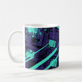 blaue Fenster Über ein digitales Gitter Kaffeetasse (Links)