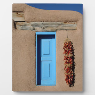 Blaue Fenster von Taos Fotoplatte