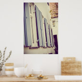 Blaue Fensterläden Poster (Küche)