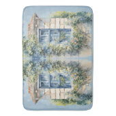 Blaue Fenstersteinmauer Cottage Reben Badematte (Vorderseite Vertikal)