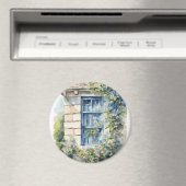 Blaue Fenstersteinmauer Cottage Reben Magnet (In Situ (Geschirrspüler))