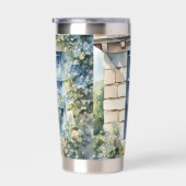 Blaue Fenstersteinmauer Cottage Reben Thermobecher (Rechts)