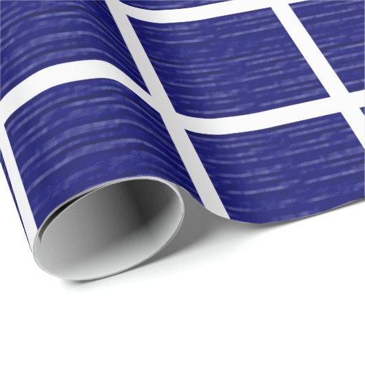 Blaue Fensterstreifen Geschenkpapier (Rolleneckpunkt)