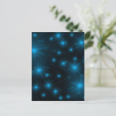 blaue festliche Sterne Postkarte (Stehend Vorderseite)