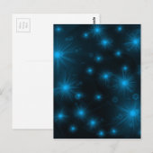 blaue festliche Sterne Postkarte (Vorne/Hinten)