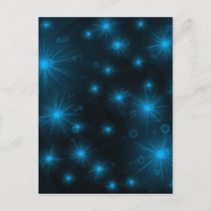 blaue festliche Sterne Postkarte