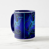 Blaue Feuer-Tassen Tasse (Vorderseite Links)