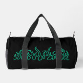 Blaue Feuerflammen lodernde Umrandung Duffle Bag (Rückseite)