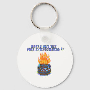 Blaue Feuerlöscher Geburtstagskuchen Schlüsselanhänger