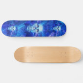 Blaue Feuerschädel Skateboard (Horizontal)
