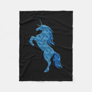 Blaue Feuerunicorn-Fleece-Decke Fleecedecke