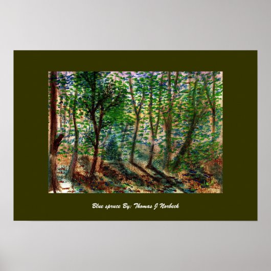 Blaue Fichte: Thomas J Norbeck Poster (Vorne)