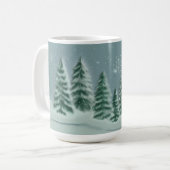 Blaue Fichten-Feiertags-Tasse Kaffeetasse (Vorderseite Links)