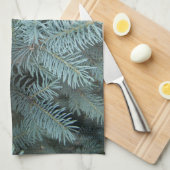 Blaue Fichtengrauer immergrüner Baum rustikale Nat Geschirrtuch (Viertel Falte)