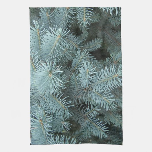 Blaue Fichtengrauer immergrüner Baum rustikale Nat Geschirrtuch (Vertikal)
