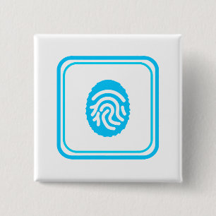 Blaue Fingerabdruck-Biometrie-Sicherheit Button