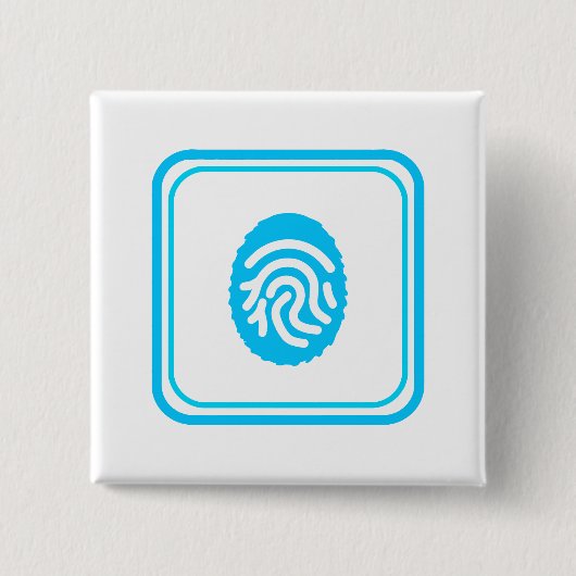 Blaue Fingerabdruck-Biometrie-Sicherheit Button (Vorderseite)