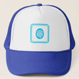 Blaue Fingerabdruck-Biometrie-Sicherheit Truckerkappe