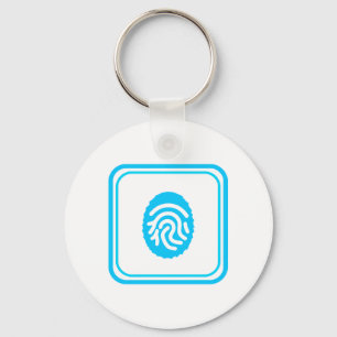 Blaue Fingerabdruck Biometrische Sicherheit Schlüsselanhänger