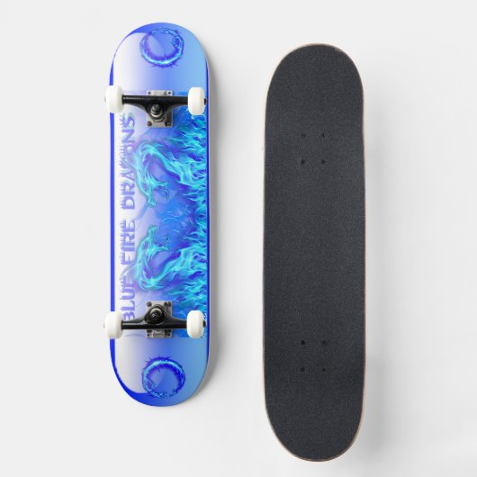 BLAUE FIRE DRAGONS SKATEBOARD (Vorderseite)