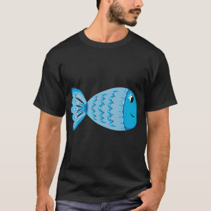 Blaue Fisch-Clip-Art-Doodle T-Shirt