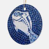 Blaue Fisch-Mosaik-Verzierung Keramik Ornament (Links)