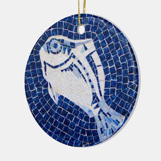Blaue Fisch-Mosaik-Verzierung Keramik Ornament (Links)