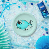Blaue Fisch-Papierplatte Pappteller (Party)