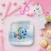 Blaue Fisch-Papierplatte Pappteller (Party)