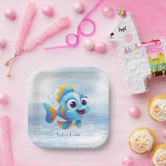 Blaue Fisch-Papierplatte Pappteller (Party)