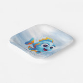Blaue Fisch-Papierplatte Pappteller (Gewinkelt)