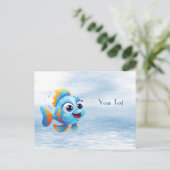 Blaue Fisch Postkarte (Stehend Vorderseite)