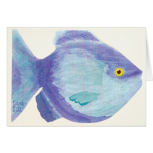 Blaue Fische - Aquarell (Vorderseite (Horizontal))