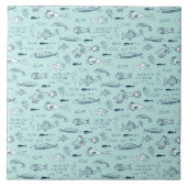 Blaue Fische Fliese (Vorderseite)