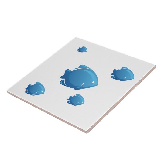 Blaue Fische Fliese (Seite)