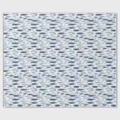 Blaue Fische Geschenkpapier (Flach)