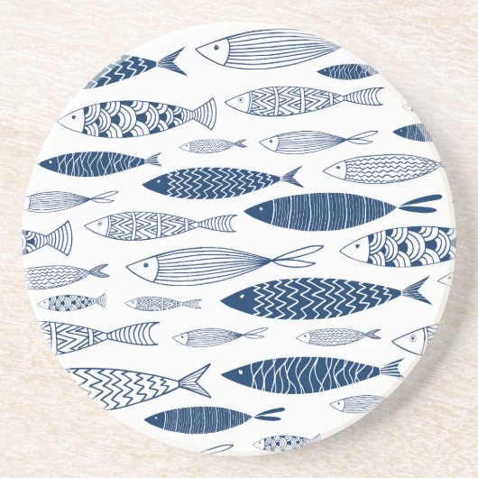 Blaue Fische Getränkeuntersetzer (Vorne)