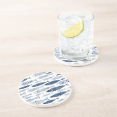 Blaue Fische Getränkeuntersetzer (Seite)