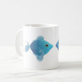 Blaue Fische Kaffeetasse (Vorderseite Links)