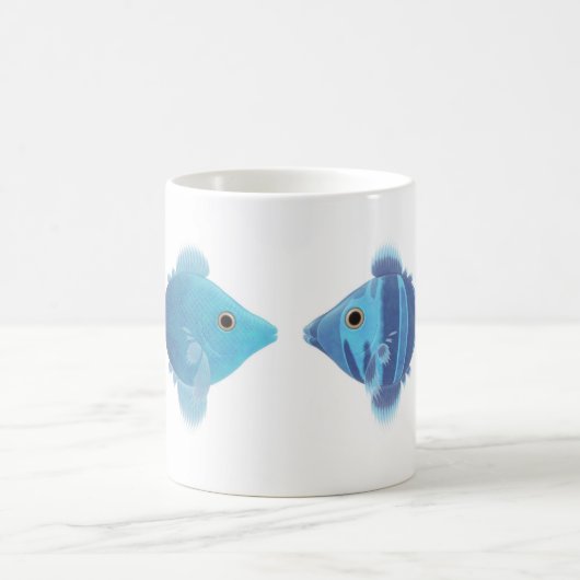 Blaue Fische Kaffeetasse (Mittel)